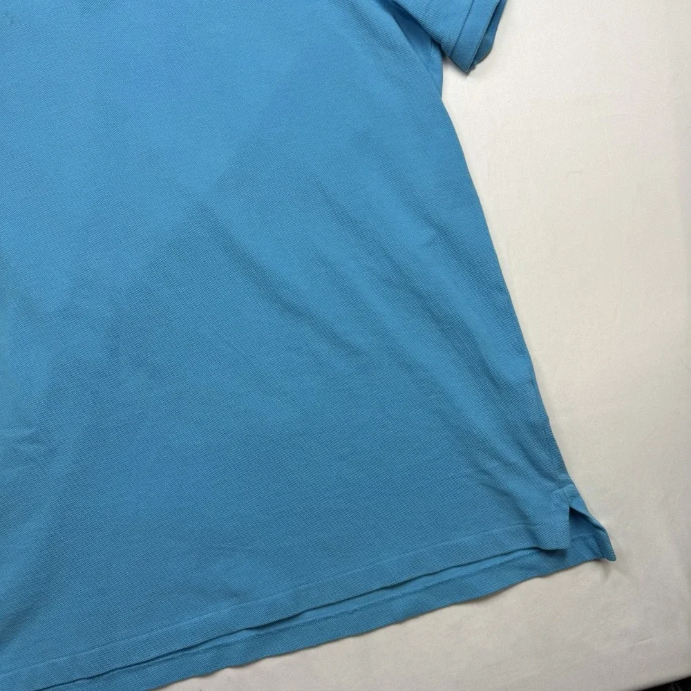 Ralph Lauren Polo Shirt Mens Large Sky Blue Classic Fit Yellow Pony Short Sleeve